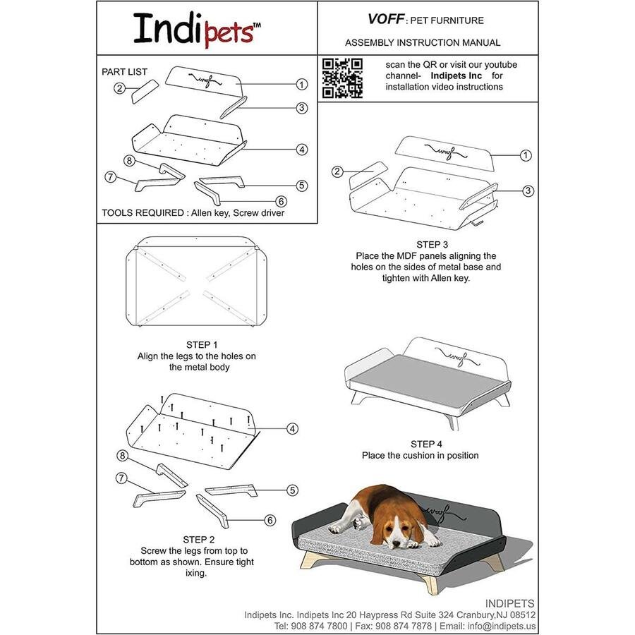 Indipets Voff Mat Black Dog Sofa Bed - Image 6